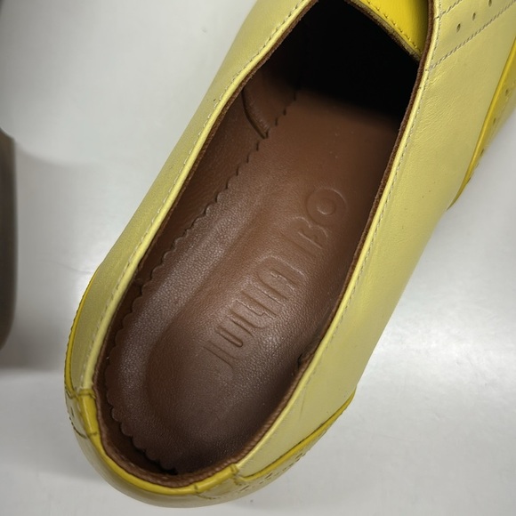 Julia Bo Pershing Laceless Oxfords Brogue Shoes Leather Yellow Size 43 US 12 - Picture 7 of 9
